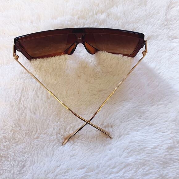 Ariel Brown Rectangle Full Frame Sunglasses - Picture 7 of 11